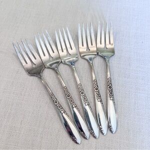 Oneida Salad Forks Country Lane Pattern Wm A Rogers Flatware Silverplate 5